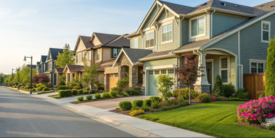 Modern house exterior with trending 2025 color palette.