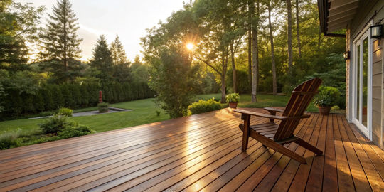 A professionally stained deck, a key factor in the total cost to stain a deck.