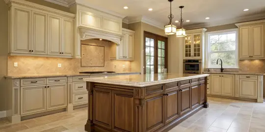 The final look of painted kitchen cabinets, a key consideration in the cost of painting vs refacing.