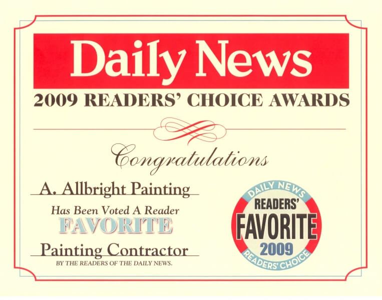 Allbright Awarded L A -Daily News Favorite Painting Contractor Again