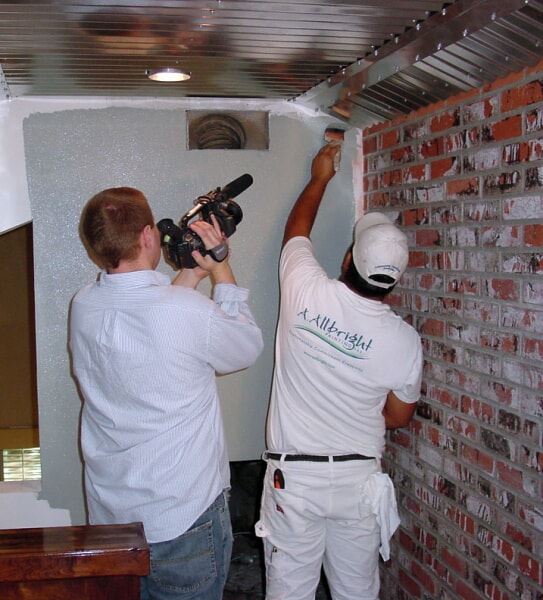 HGTV filming Allbright painting wall
