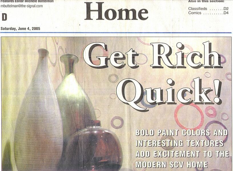 Home Newspaper. Get Rich Quick! Text